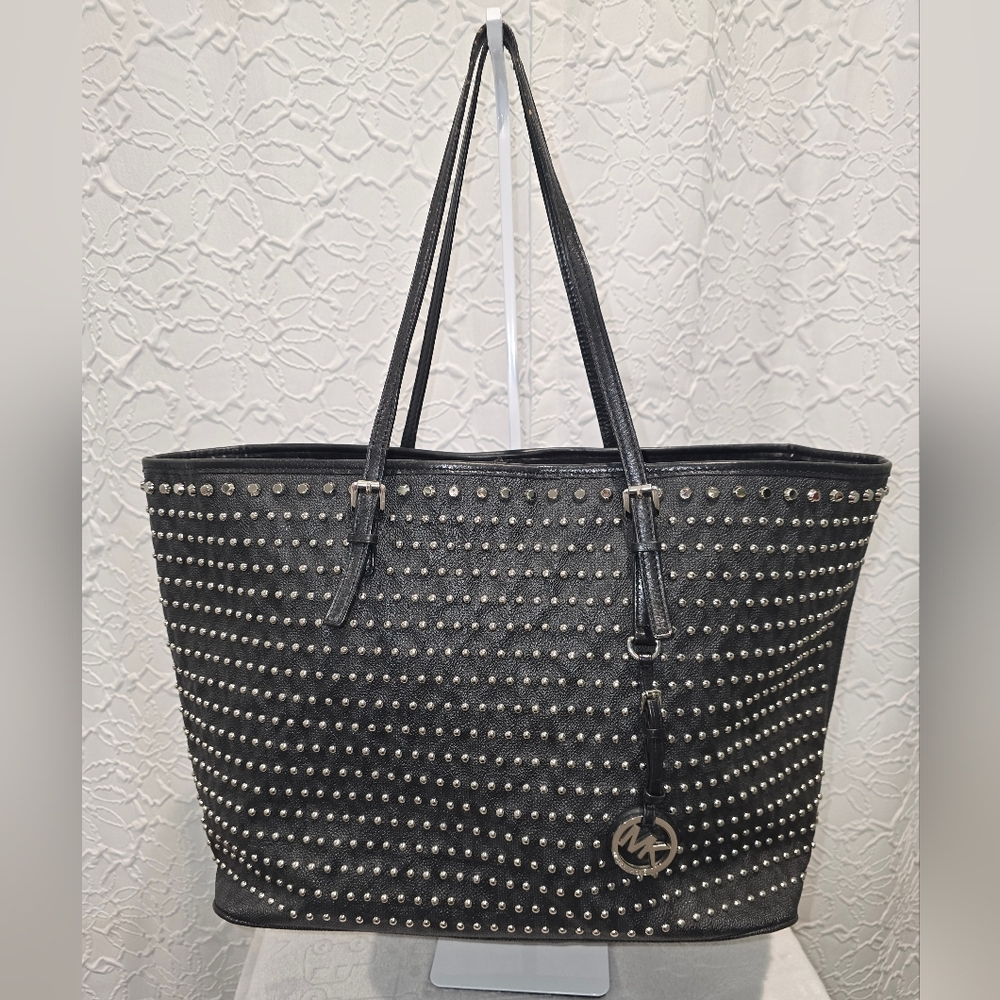Michael Kors Black Studded Tote Bag
